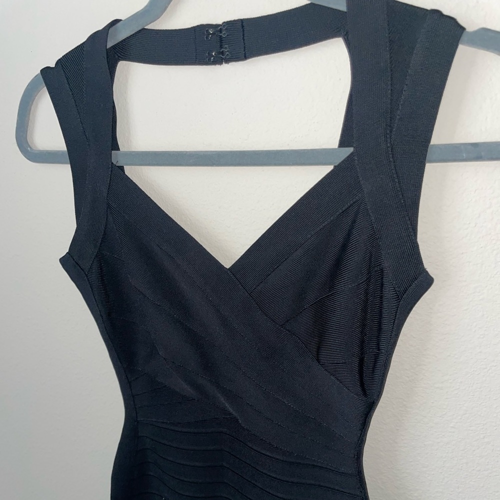 Authentic Herve Leger Black Bodycon Dress XS - Picture 4 of 6